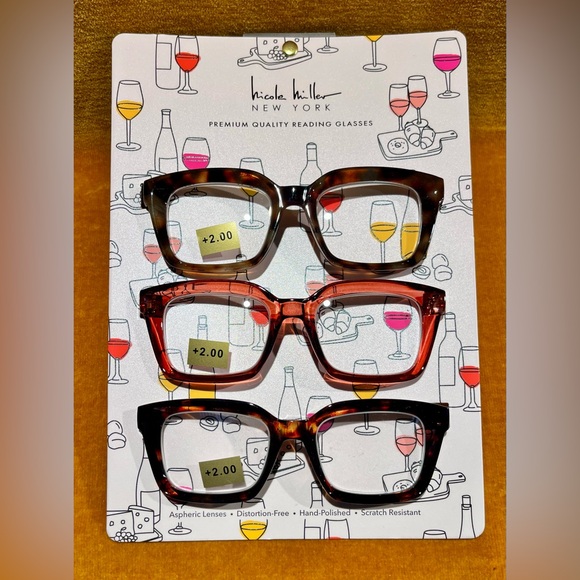 Nicole Miller Accessories - Nicole Miller Trio Reading Glasses — Tortoise, Pink, Dark Tortoise